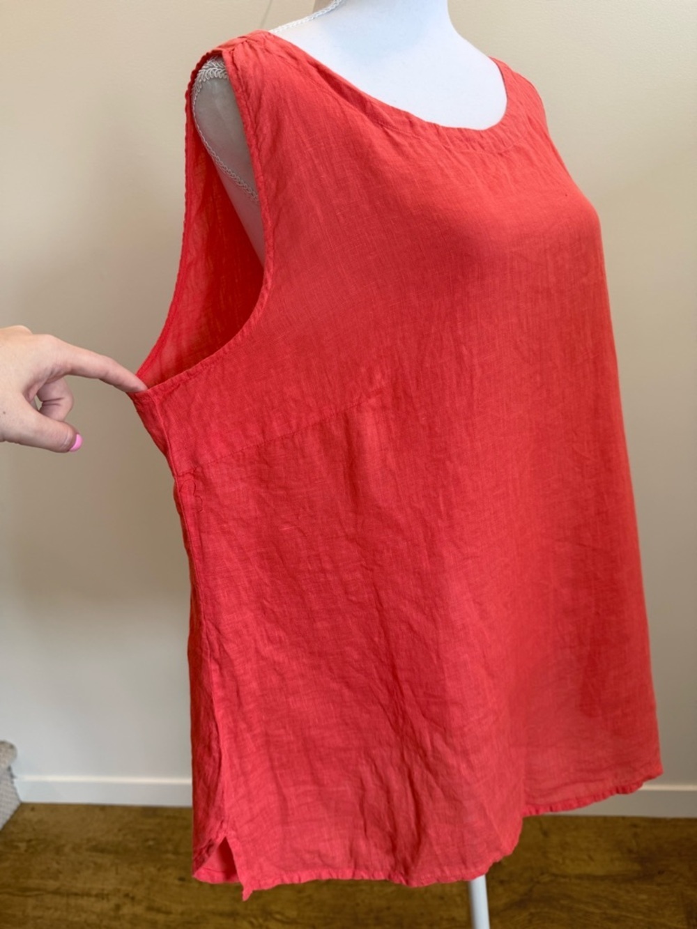 Grizas Sleeveless 100% Linen Top size 2XL Lagenlook Artsy Summer Closet Staple - Picture 5 of 7